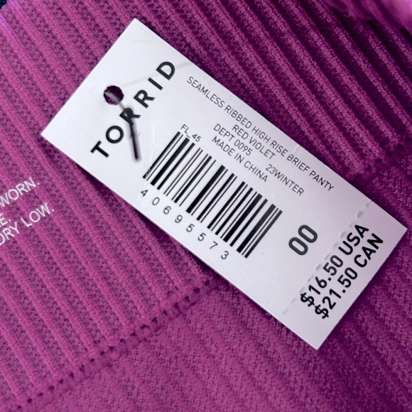 NWT Torrid size 00 ribbed high waist brief panty - Picture 4 of 5